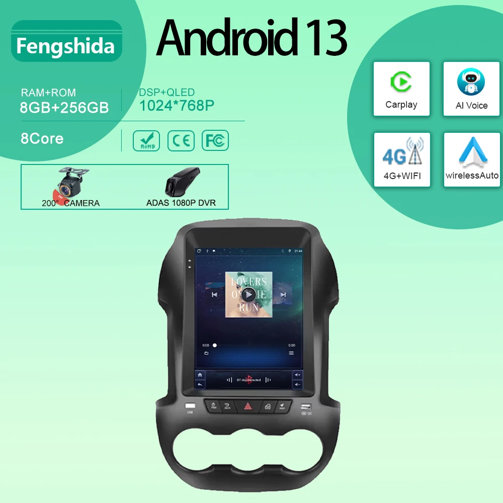 9 7-дюймовый Android для Ford Ranger F250 2011-2015 Автомобильный радиоприемник с GPS-навигацией