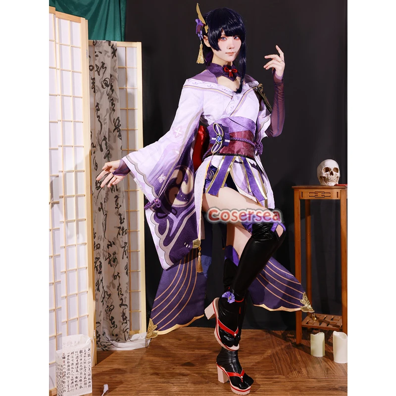 Фото Cosersea Baal Косплей Костюм Genshin Impact Baal Raiden Shogun Magatsu Mitake Narukami no Mikoto Женская униформа Полный комплект №3