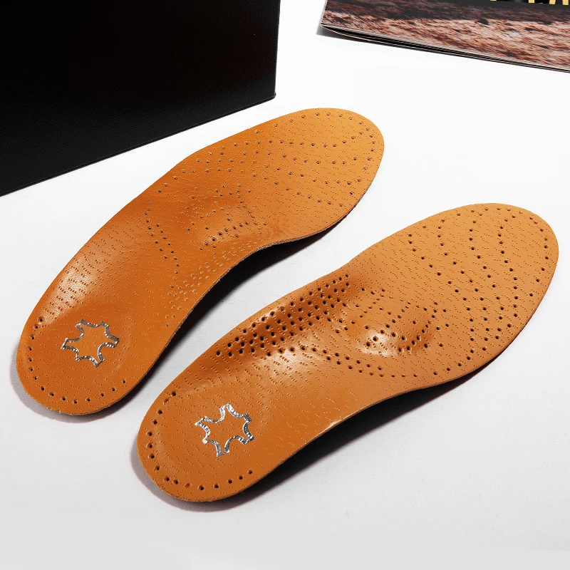 Leather Orthotic Insole for Flat Feet Arch Support Orthopedic Shoes Sole Insoles for Feet Suitable Men Women Children O/X Leg