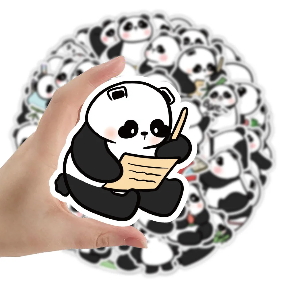 50 шт. милые аниме наклейки панды для ноутбука, фотогитары, автомобиля, скейтборда, компьютера, водонепроницаемые Стикеры, детские подарки