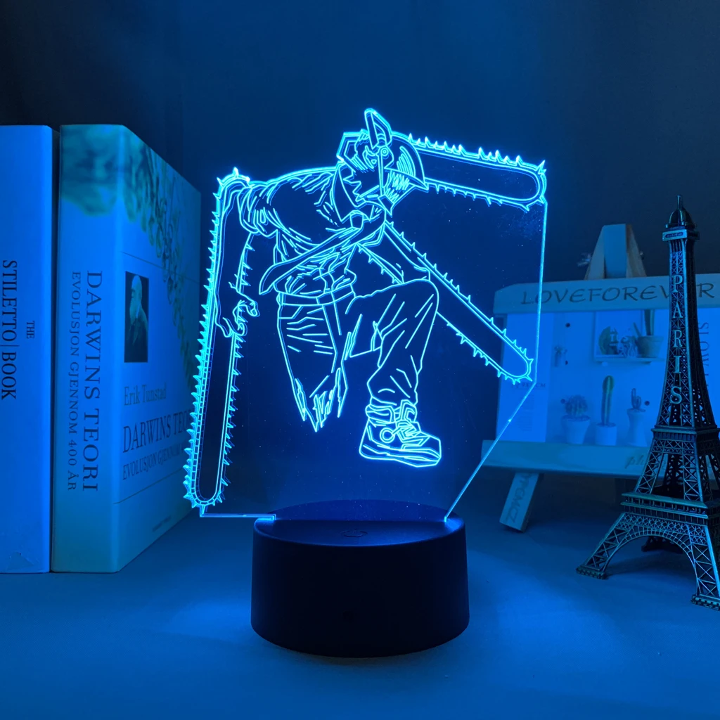 

Anime 3d Led Lamp Chainsaw Man for Bedroom Decoration Nightlight Kids Birthday Gift Manga Chainsaw Man Led Night Light