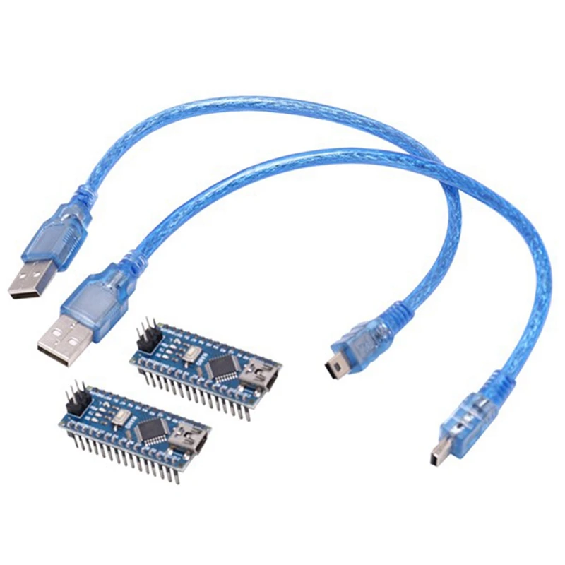 

2 Set for Arduino Nano 5V Compact Development Board for Like UNO ICSP Ready Free USB Cable