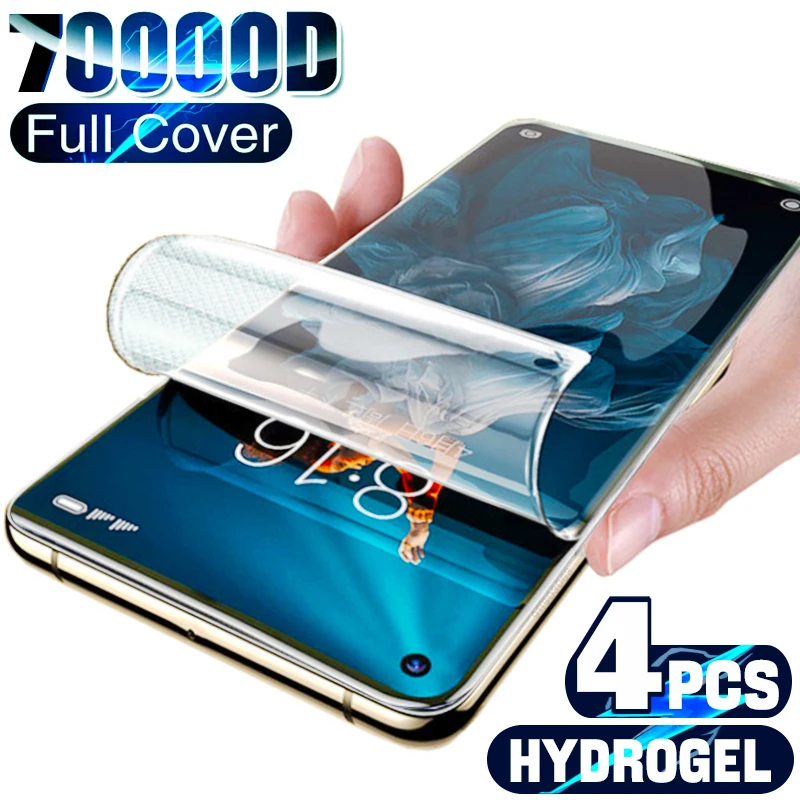 

4PCS Full Cover Hydrogel Film Screen Protector For Honor 50 60 20 8X 9X 10 Lite Screen Protector For Huawei P50 P40 P20 P30 Pro