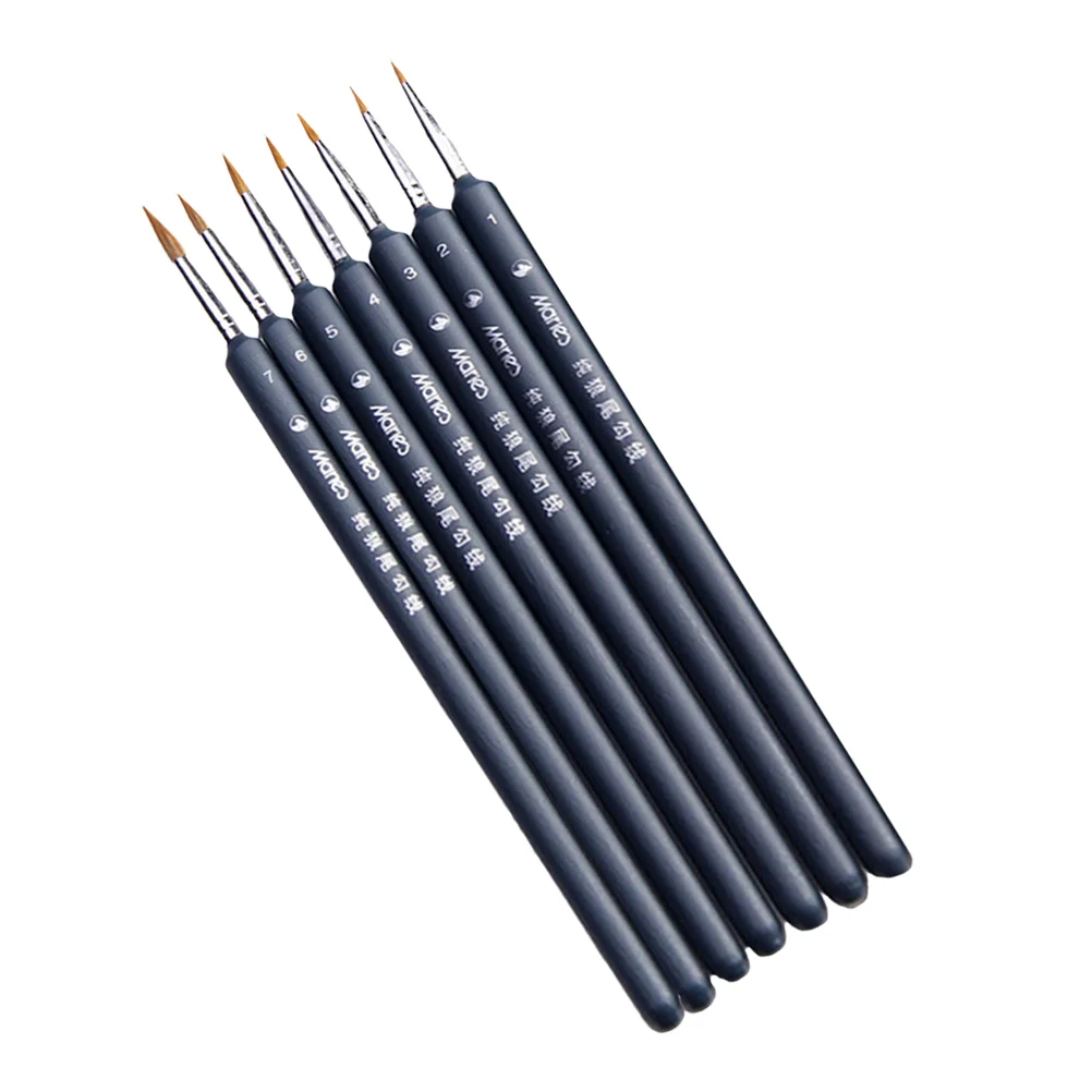 

7Pcs Manicure Kit Micro Brush Wolf Hair Tip Brushes Professional Detail Brush Fine Detailing Painting Drawing Brushes