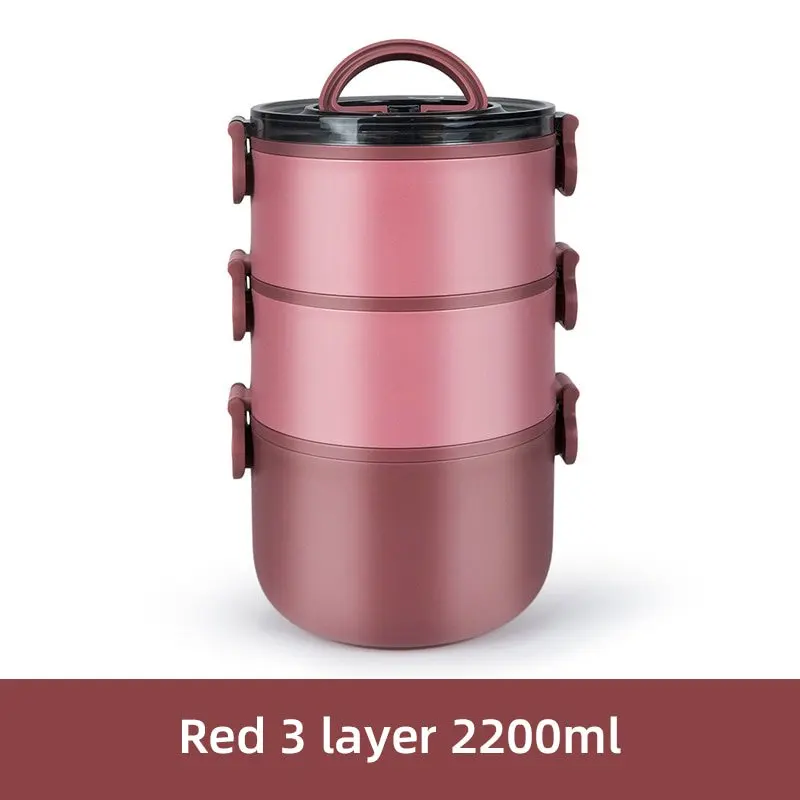 

Ланч-бокс из нержавеющей стали Bento, контейнер для хранения еды, Детские и взрослые для школы, термопортативные столовые приборы с флуоресцен...