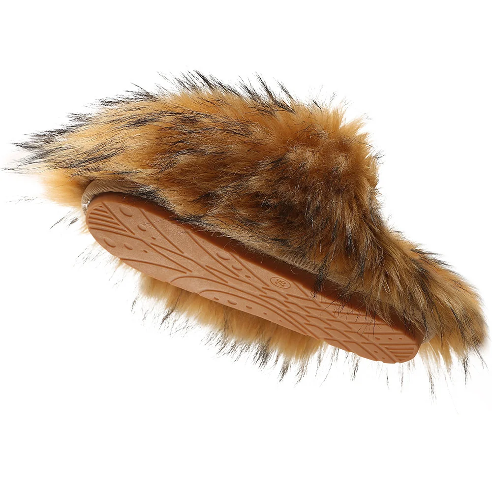 2023 New Type Of Plush Slippers For Women In Autumn And Winter Home Fur And Warm Imitation Fur Anti Slip Toe Slippers