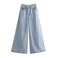 davedi high street retro washed high waist jeans vintage mom jeans woman wide leg jeans for women denim blue jeans for women