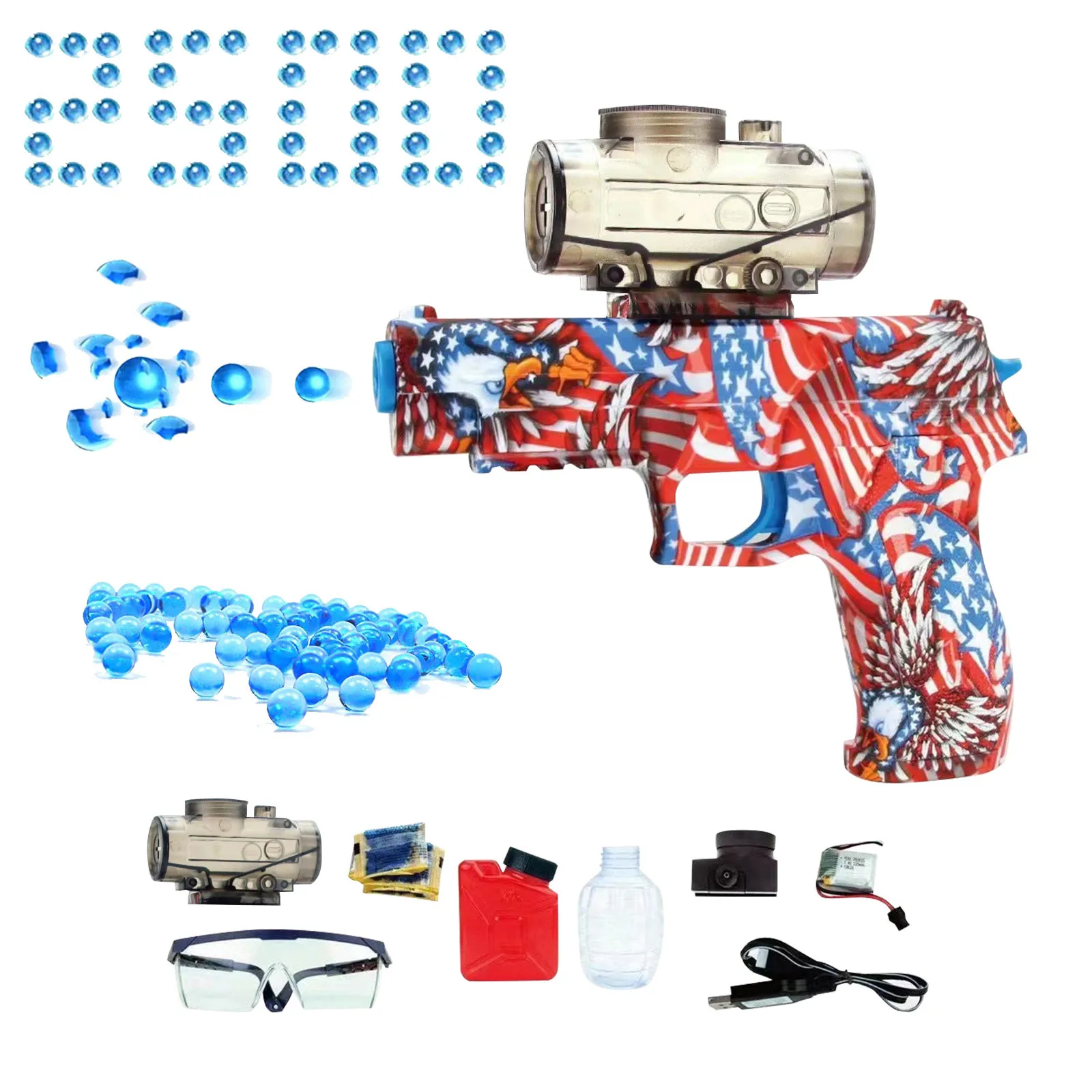 

Graffit Electric Gel Ball Blaster Toy With 2500 Water Beads Eco-friendly Splatter Automatic Blaster For Shooting Game Ages 12+