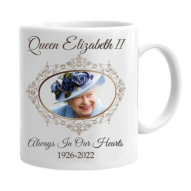 

Queen Elizabeth II Memorial Mug 400ml Chinese Cermacic Cofee Mugs Queen And Her Corgi Printed Queen Elizabeth II Commemorative