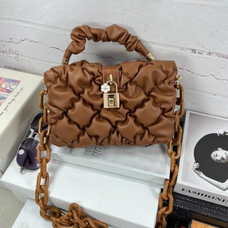 Ladies High Quality Leather Shoulder Bags For Women Long Chain Shoulder Bags Handbags For Women 2023 Designer Luxury Crossbody