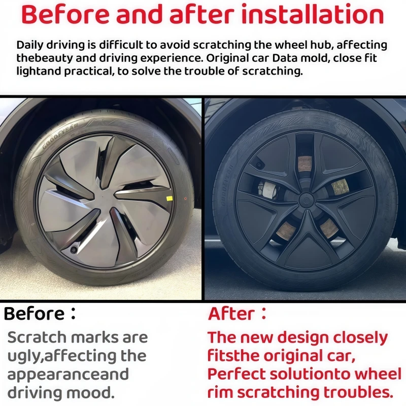 Фото Для Tesla Model Y Juniper 2025 + 4 шт. крышка ступицы автомобиля сменная крышка колеса 19 дюймов эффективная автомобильная крышка ступицы аксессуары №2