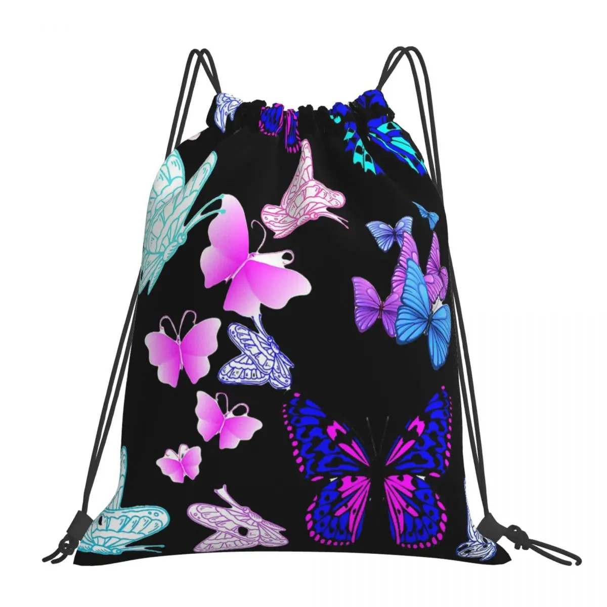 

Gorgeous Butterfly Pattern Backpacks Multi-function Portable Drawstring Bags Drawstring Bundle Pocket Sports Bag Book Bags