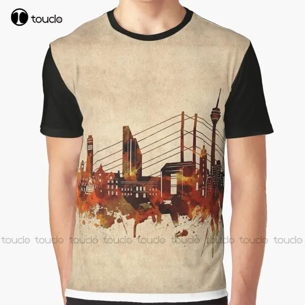 

Dusseldorf Skyline Vintage Graphic T-Shirt Tshirt Men Digital Printing Tee Shirts Christmas Gift New Popular Xxs-5Xl Streetwear