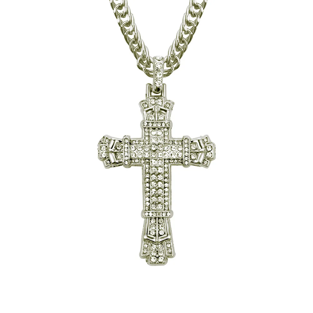 

Simple Luxurious High Quality New Hip Hop Cubic Zirconia Cross Pendant Necklace Accessories Valentine Man Chain Cool Stuff