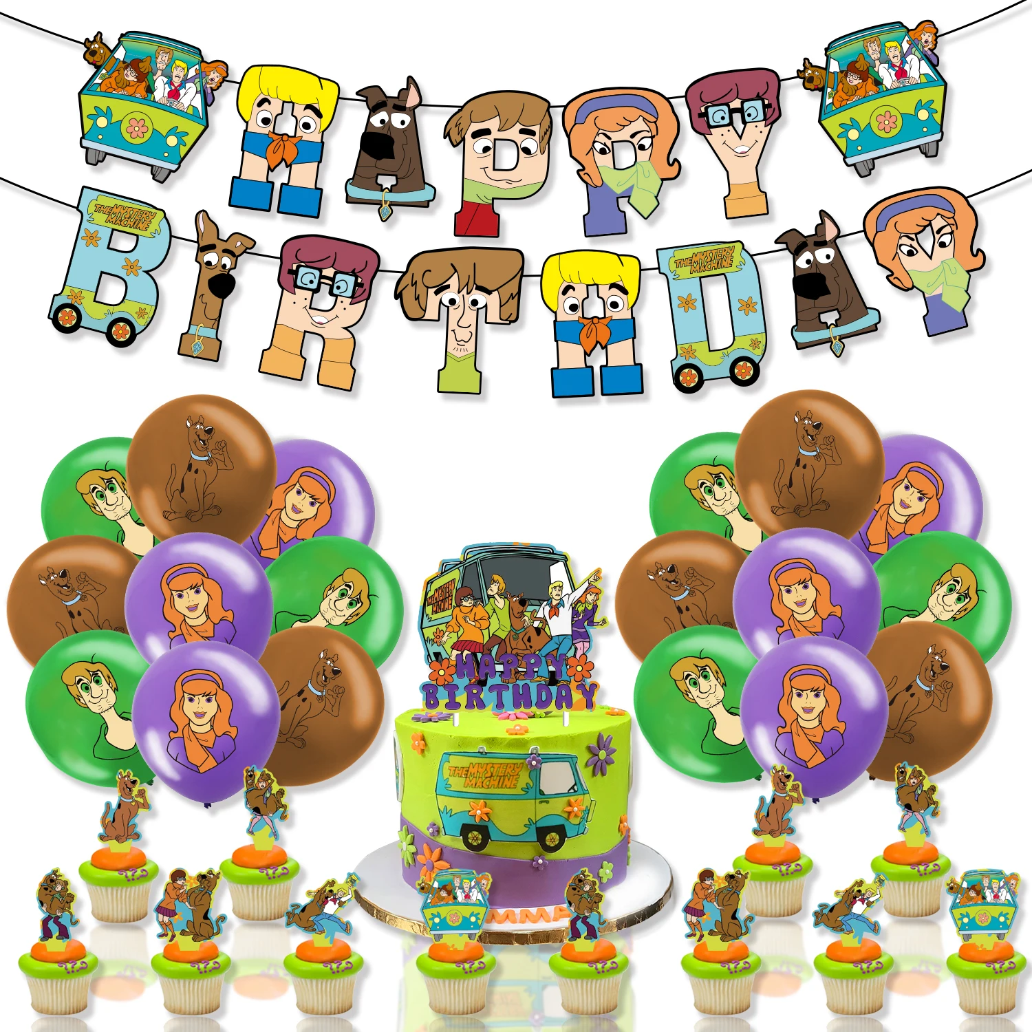 Scoo by Dog Theme Party Decorations Banner Ballons Caketopper Boy Cartoons birthday Party suit supplies Toys Favor