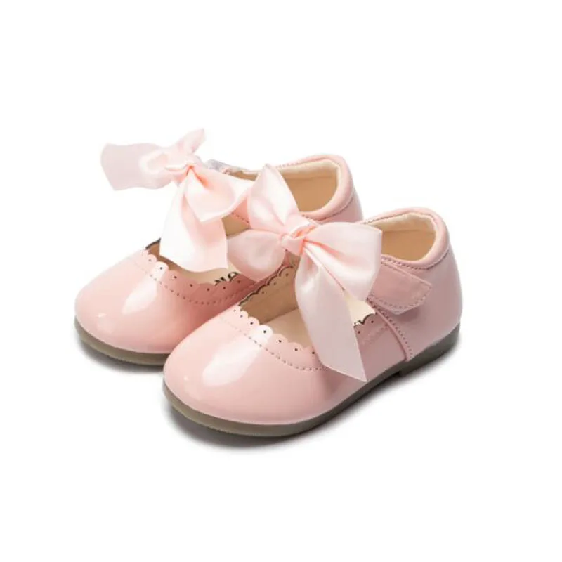 

New Sweet Baby Girls Shoes Patent Leather Bowtie Kids Flat School Dance Shoes Children Sneakers Baby Toddler Shoes Zapatillas
