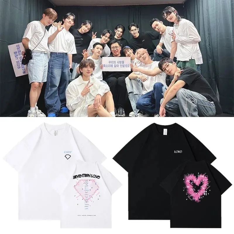 

Kpop розовая футболка с надписью love EN Tour, граффити Love CARN, вокал-концерт, хлопковая длинная короткая футболка Y2K, шикарный укороченный топ оверсайз для женщин и мужчин