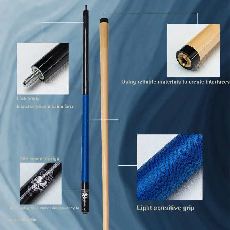 Бильярдный Кий дизайн черепа для Хэллоуина-многослойный наконечник с синей