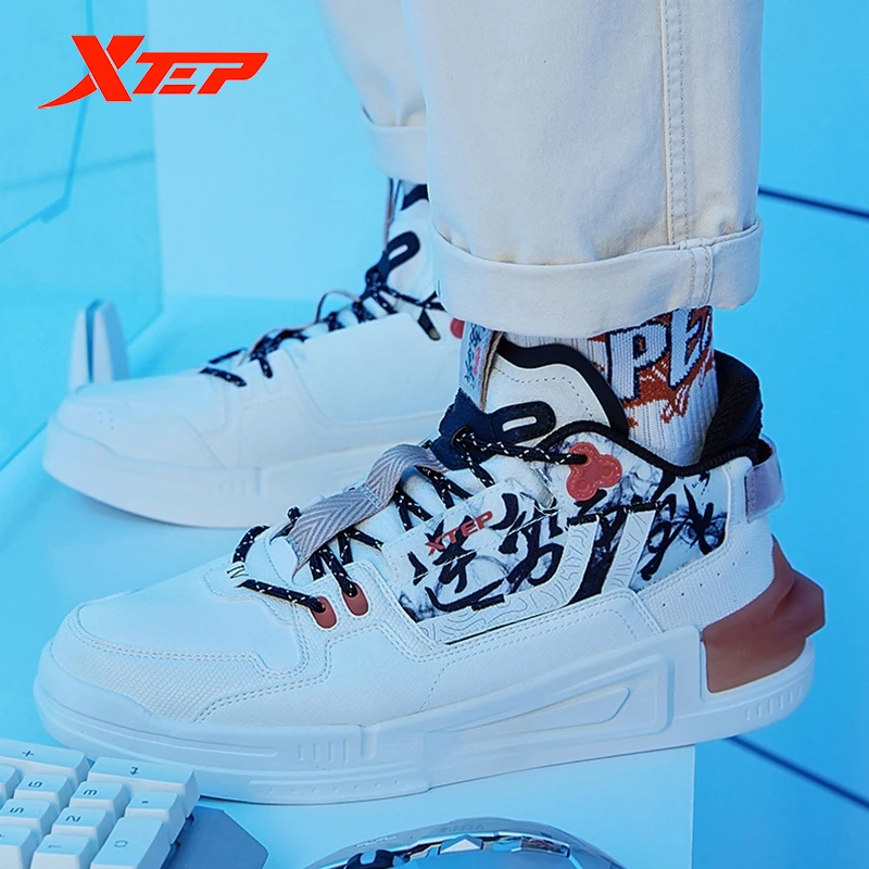 Xtep [Ni Zhan]  Male Sneakers Fashion High Top Men's Skateboarding Shoes Outdoors Casual Walking Sports Shoes 878319310004