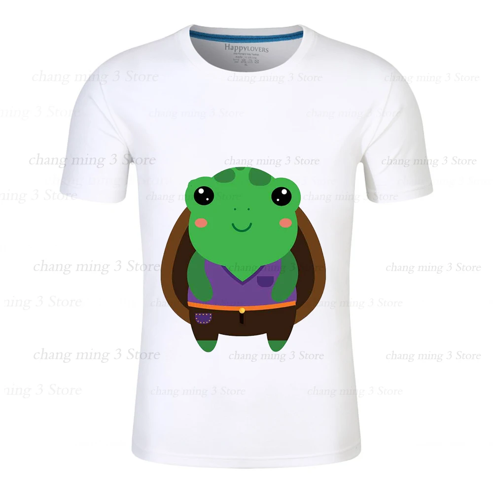 

Cute frog picture men's 100% cotton T-shirt, trendy cool short sleeves, summer casual top, high quality b-062