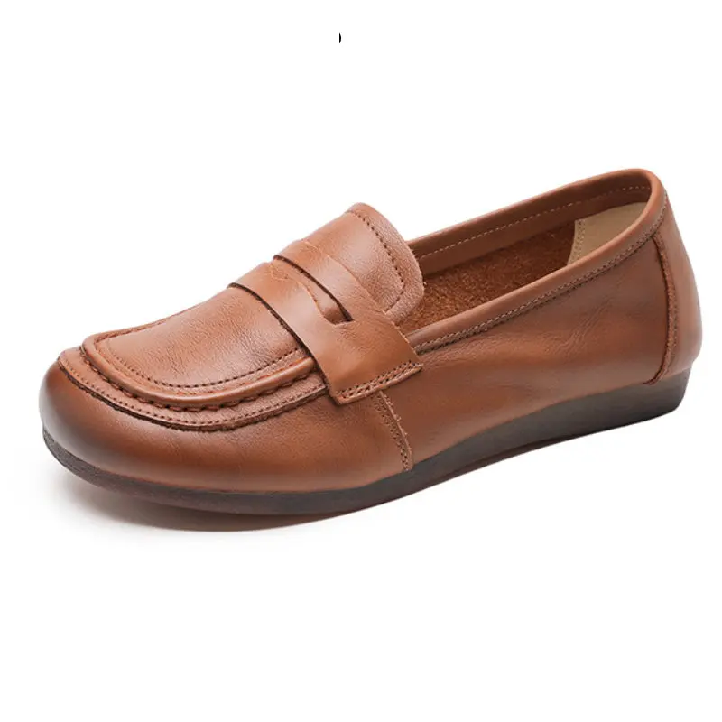 

Лоферы женские из натуральной кожи, на плоской подошве, в этническом стиле