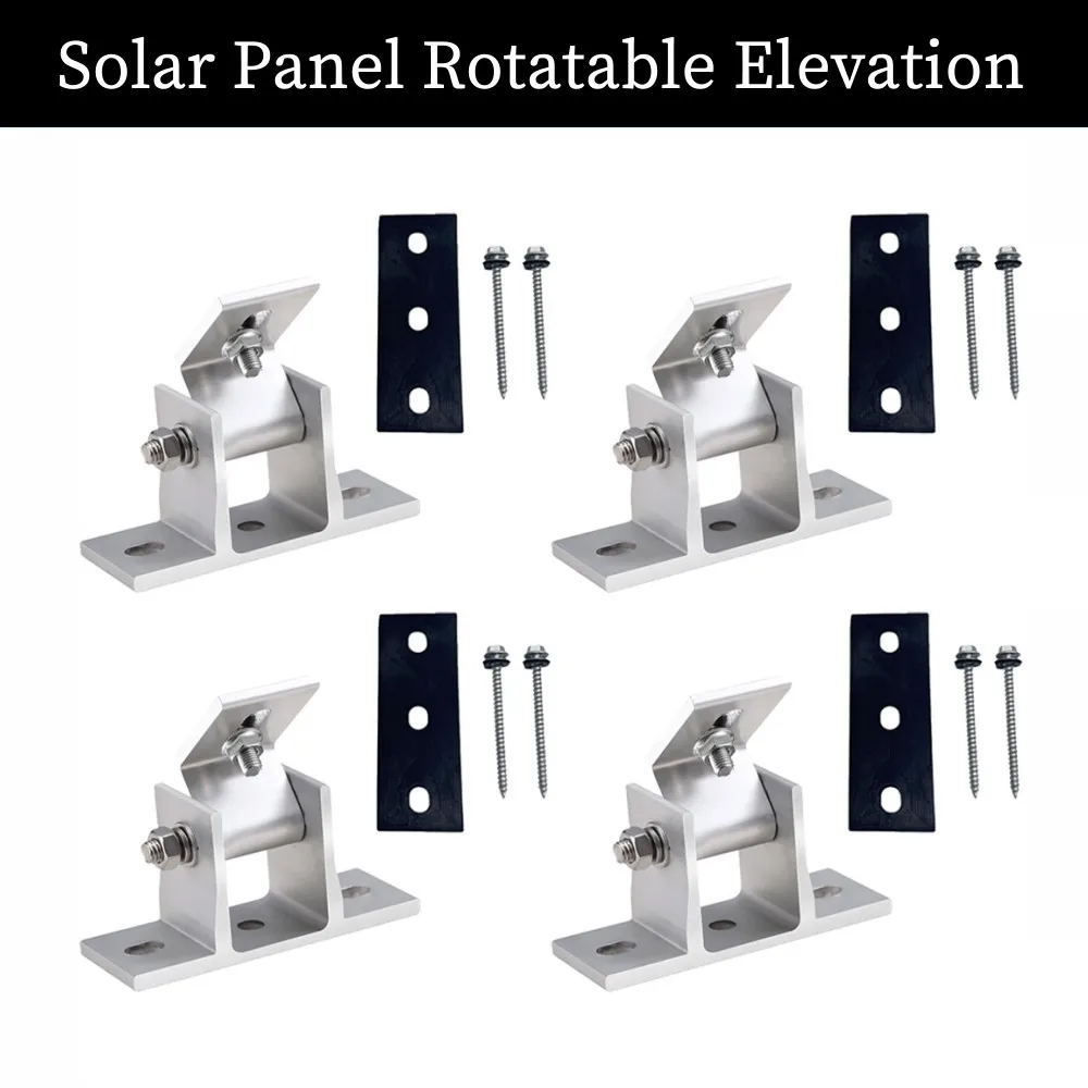 

4Pcs Solar Panel Rotatable Elevation With Angle Bracket Roof Mounting Attachment Photovoltaic Support For Solar Panel System