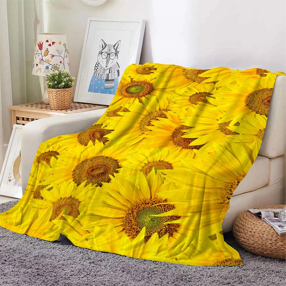 

Blanket Beautiful Sunflower Pattern 3D Printed Blanket Throws Sofa CLOOCL Flannel Travel Quilt Office Nap Blanket Dropshipping