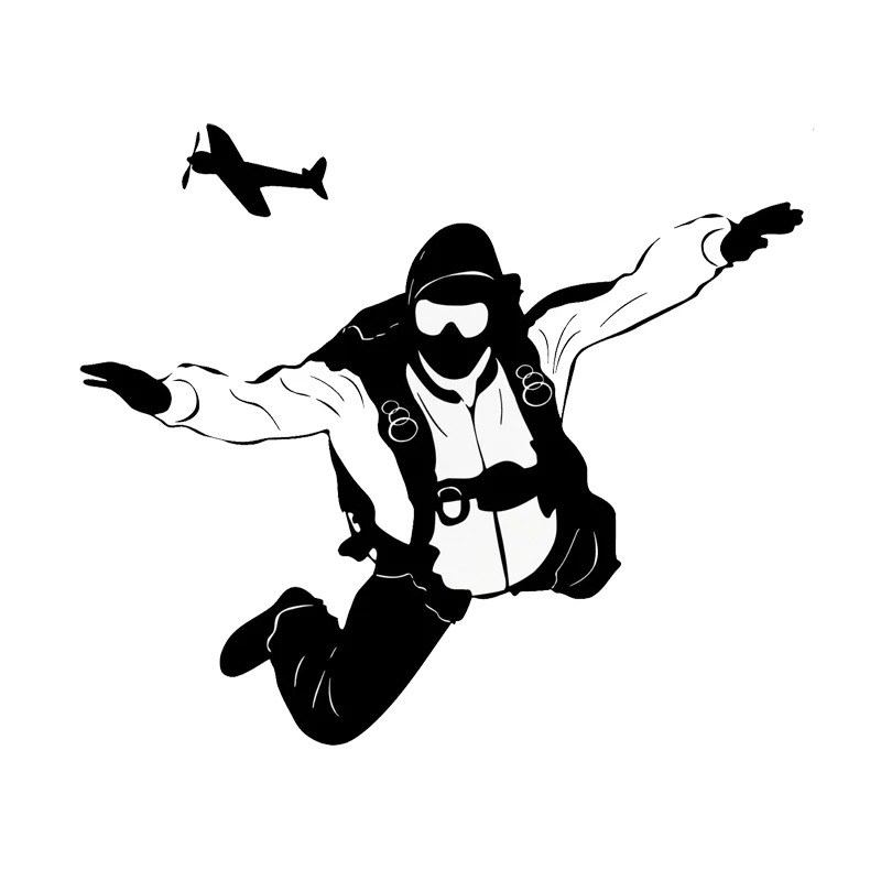 

Персонализированная наклейка с парашютом Extreme спорт, автомобильный стикер, покрывающая все тело, черная/белая царапина, 18 см х 15 см