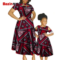 dashiki anklara african dresses for mother and daughter party bazin fabric summer family clothing wyq549