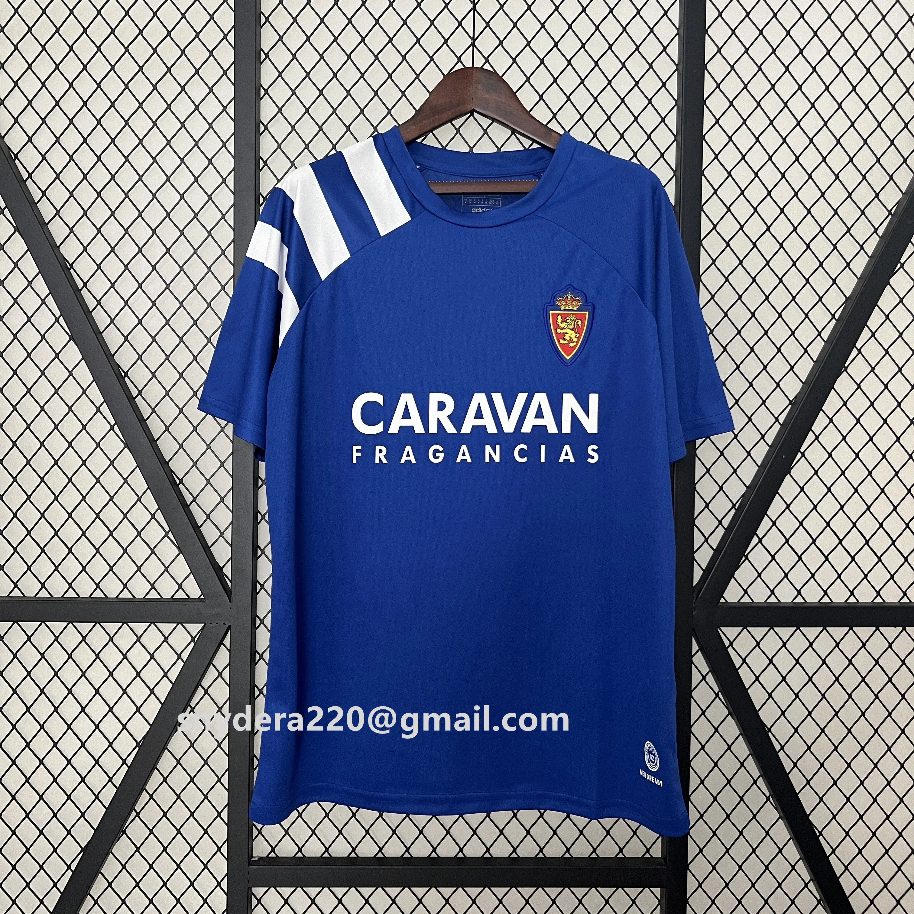 Ретро 1992/93 Zaragoza Pre-Match Синяя быстросохнущая одежда Тренировочные рубашки CF