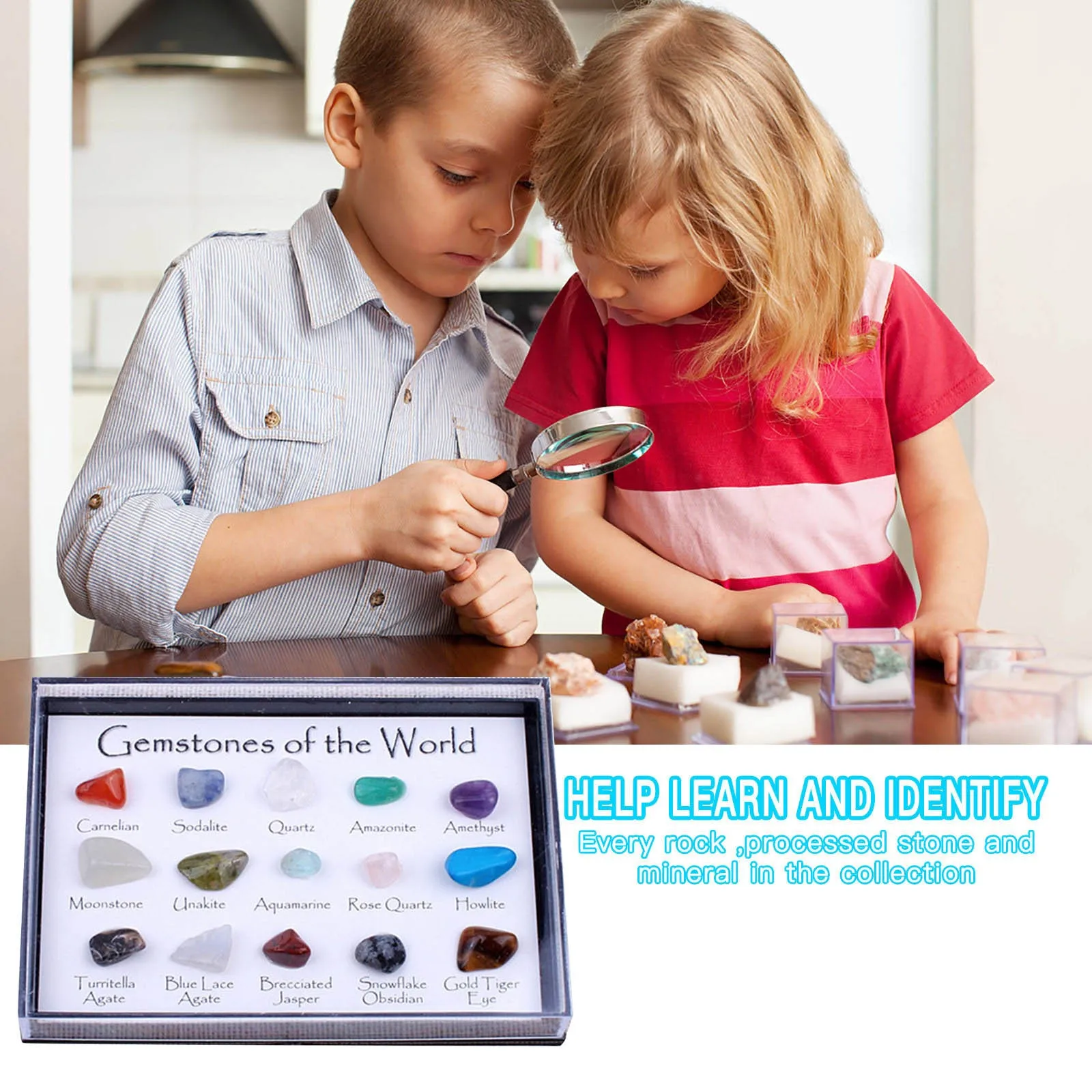 

Irregular Natural Mixed Specimens Early Of Box Crystal Kinds Education Collection 15 Home DIY Poster Calendar