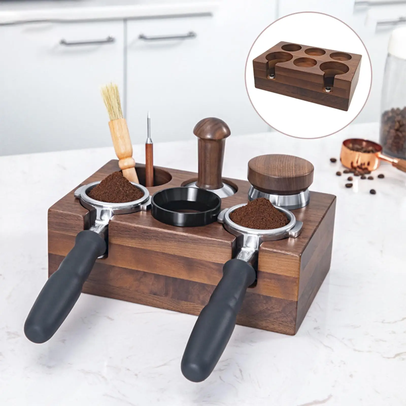 

51mm Coffee Tamper Stand Espresso Tampering Mat Espresso Coffee Tampers Mat Support Base Rack Espresso Distributor Base for Bar