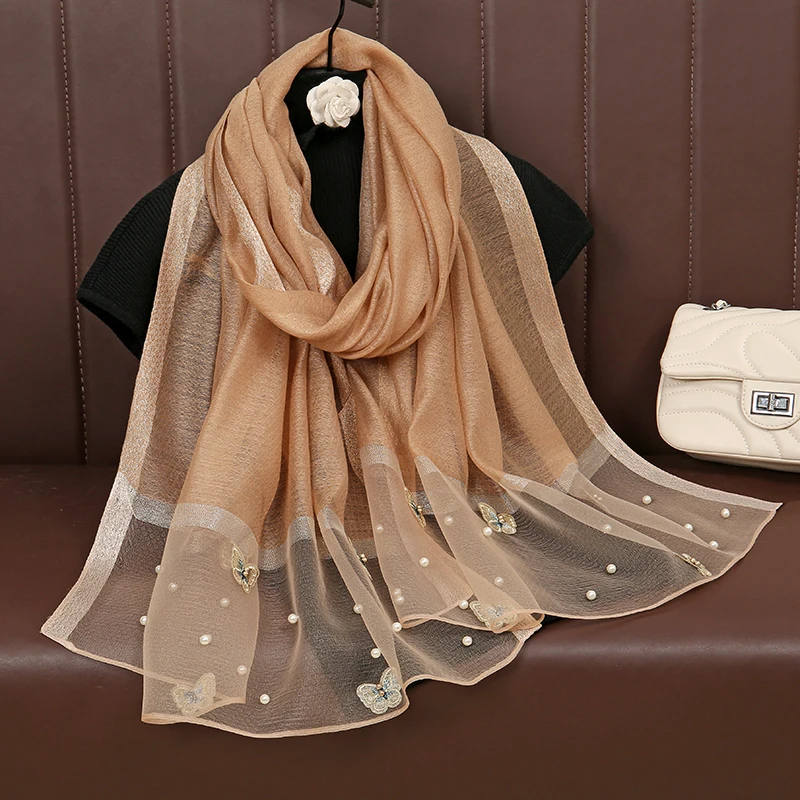 Однотонная мусульманская шаль палантин для женщин Летний Новый дизайн