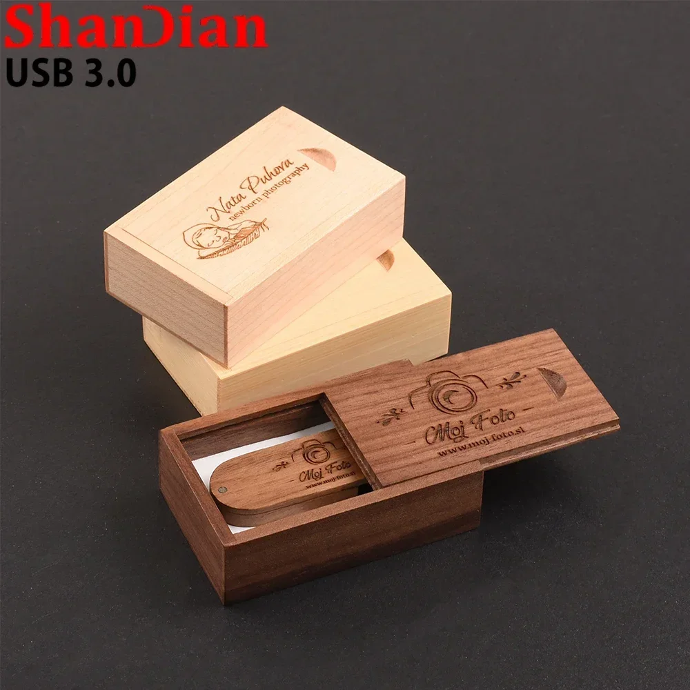 SHANDIAN Высокоскоростной USB-накопитель 3.0 Wooden Sabre 64 ГБ Бесплатная индивидуальная