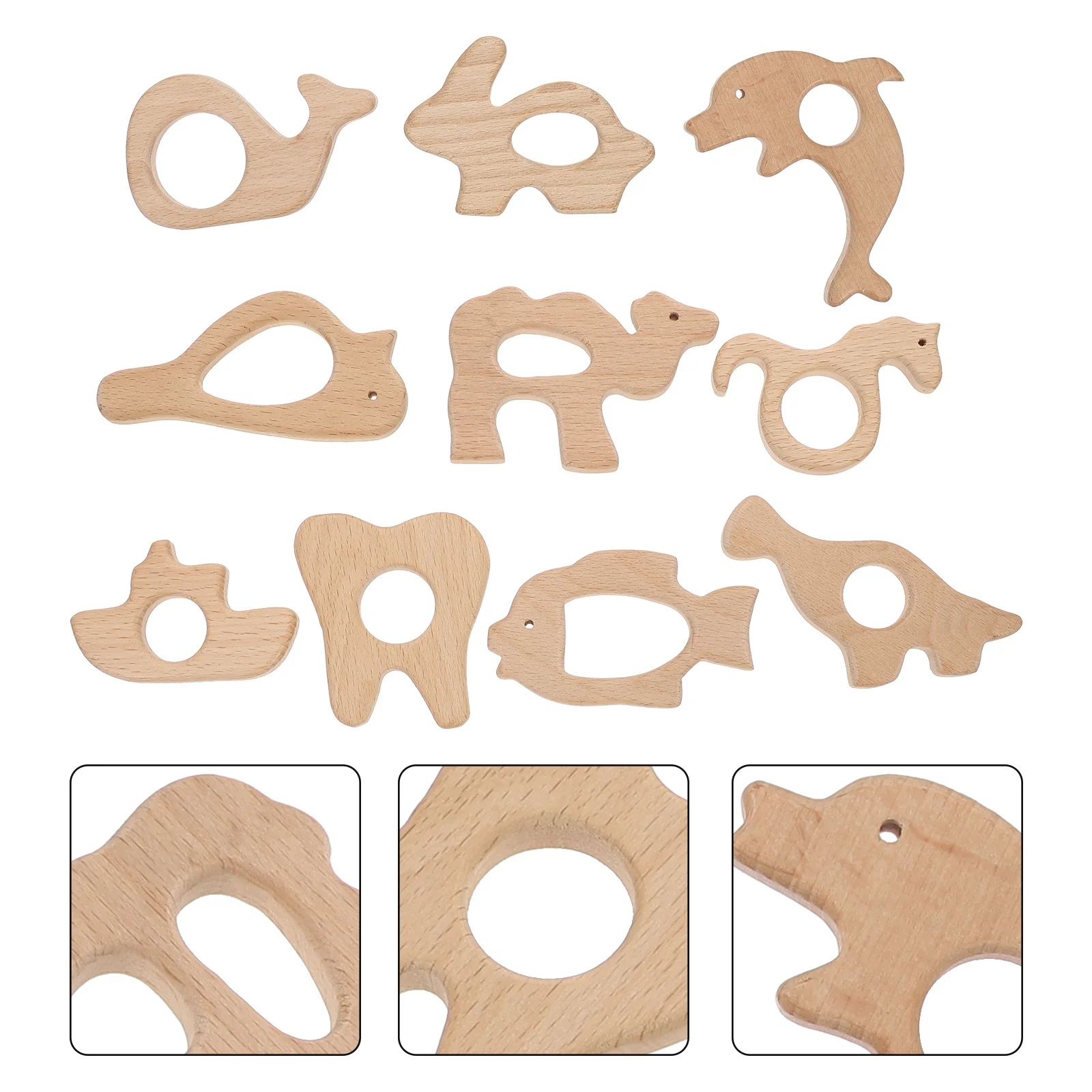 

Baby Teething Stick Animal-design Teether Toys Adorable Teethers Chewing Plaything Supplies Molar Wooden