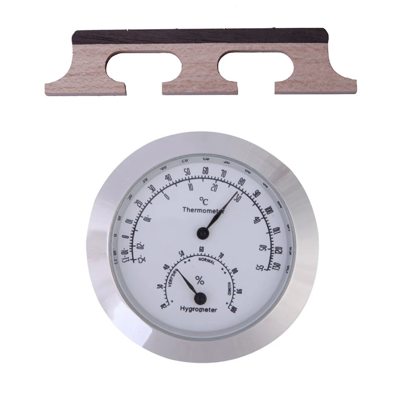 

Guitar Violin Thermo Hygrometer Moisture Meter with Made Banjo Ukulele Banjolele Maple & Ebony Bridge - 5/8 Inch