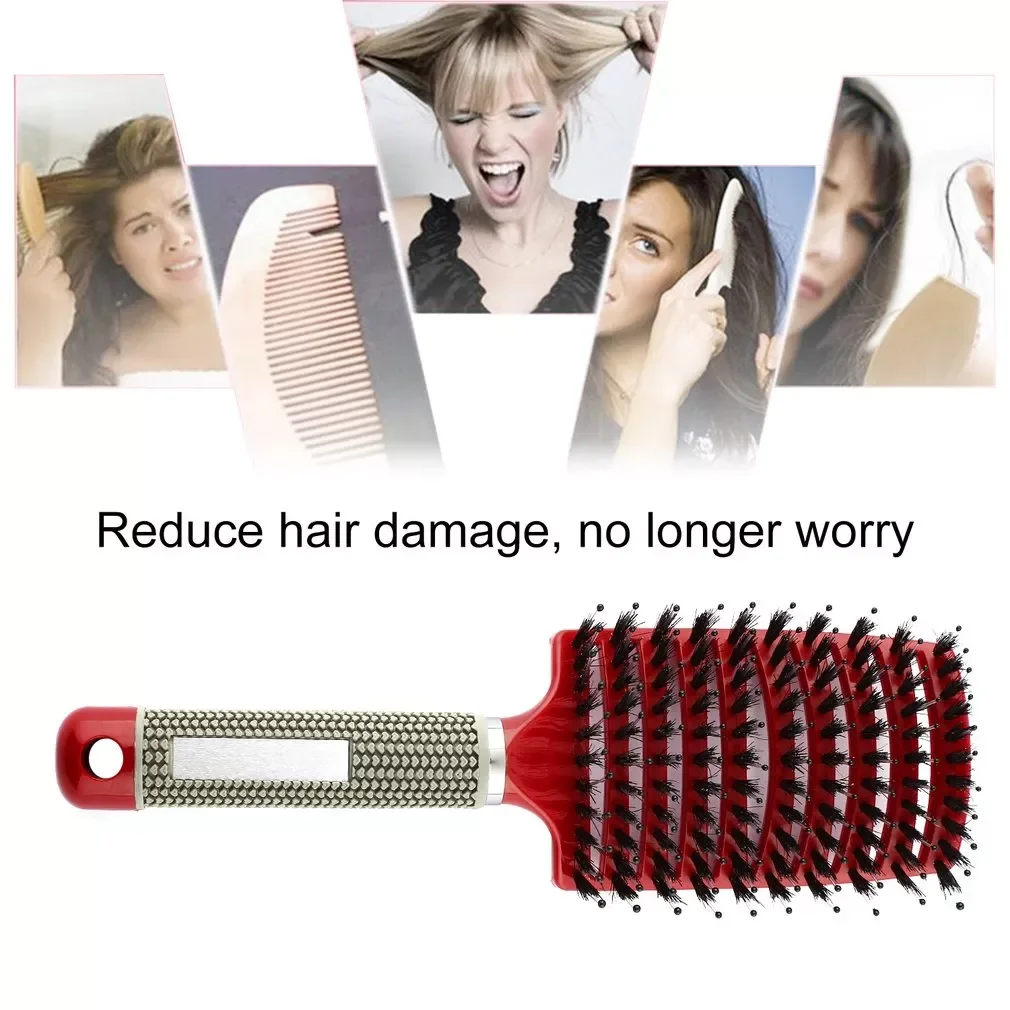 

Hair Scalp Massage Comb Bristle&Nylon Hairbrush Wet Curly Detangle Hair Brushes for Salon Hairdressing Styling Tools