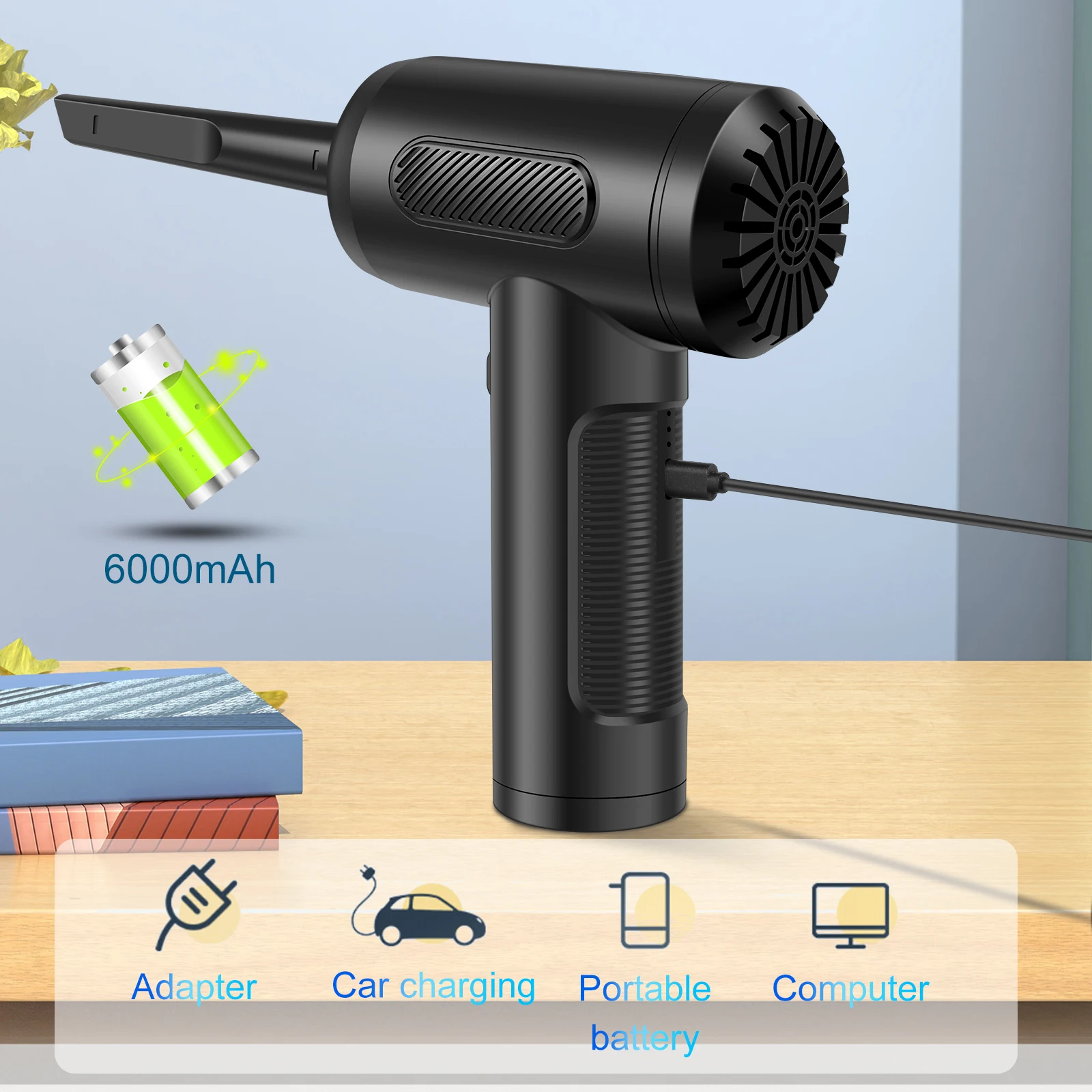 Беспроводной автомобильный пылесос 68 Вт 6300 Па