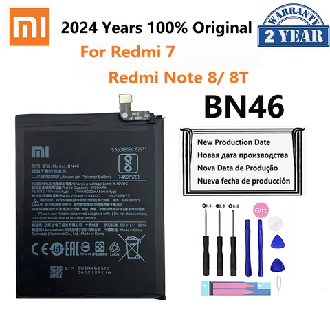 100% Оригинальный аккумулятор Xiao mi BN46 4000 мАч для Xiaomi Redmi Note 8 8T Redmi 7 высококачественные сменные батареи для телефона