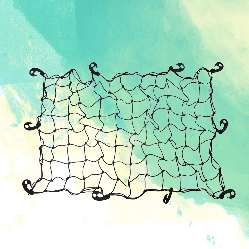 

Adjustable Hooks Cargo Net Luggage Rack Universal Net Cover Car Roof Elastic Mesh Fixed Net Outer Car Parts (Black)