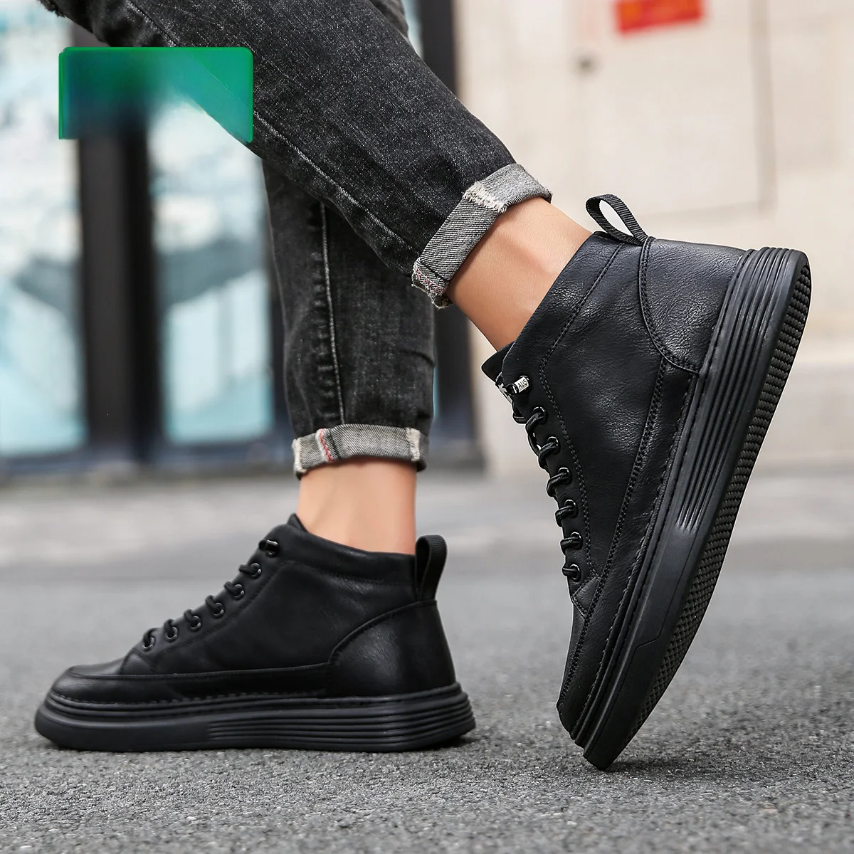 Туфли Mulinsen мужские с высоким верхом Классические ботинки из кожи средней высоты