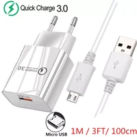 for samsung s3 s4 s5 j3 2016 j5 j7 2017 j6 a6 a7 2018 redmi 5a 6 note 5 pro phone micro usb cable eu us plug usb charger adapter