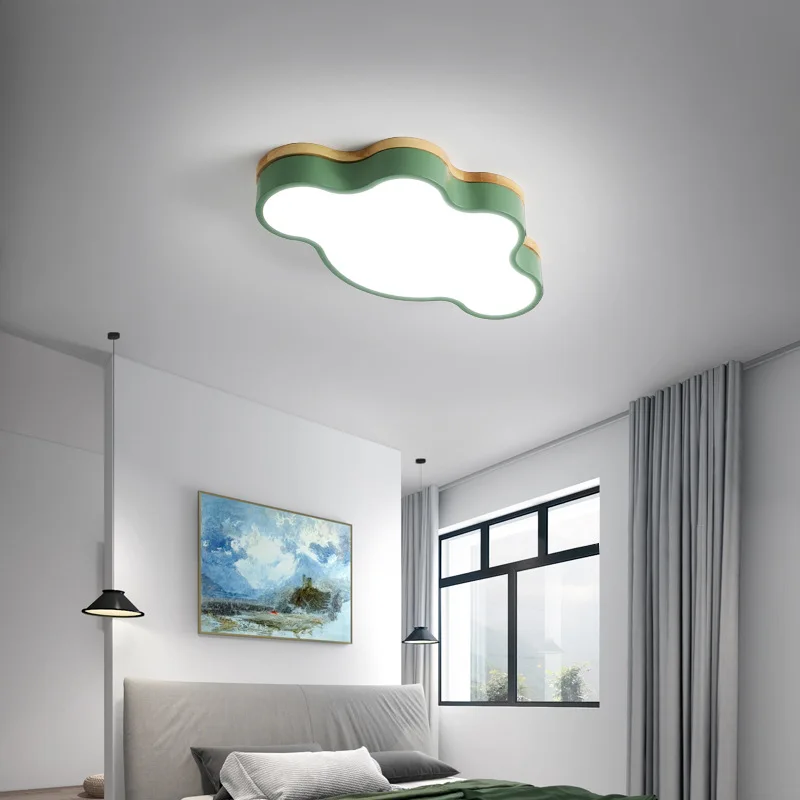 

Nordic Solid Wood Macaron Led Ceiling Light Creative Cloud Ceiling Light Children's Kindergarten Bedroom Ceiling Light