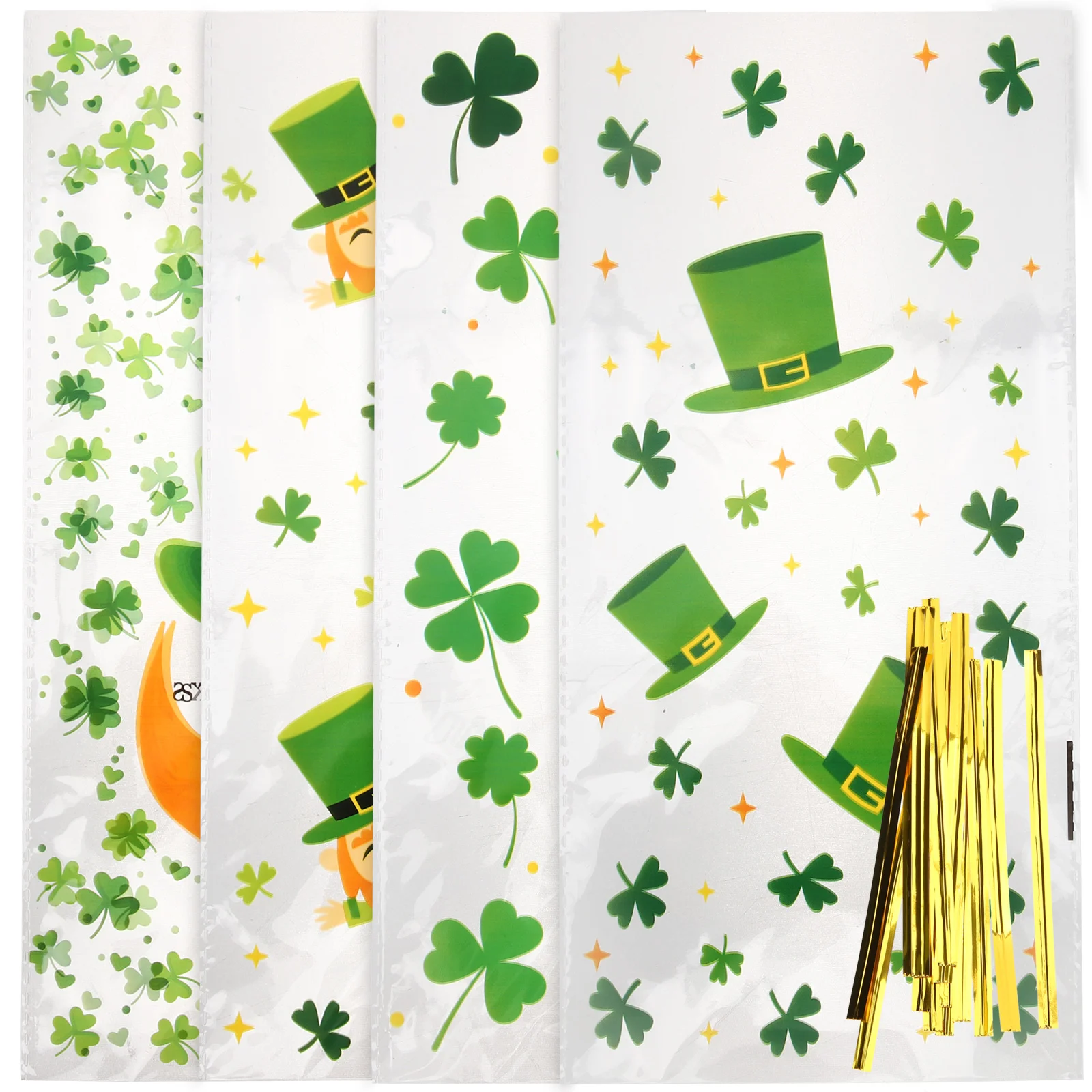 

100Pcs Patrick Candy Bag Candy Bag Patrick Gift Bags Patrick Gift Pouches Patrick Bags Shamrock Candy Bag