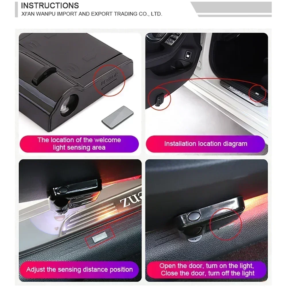 Светодиодный дверной светильник проектор с логотипом Ghost Shadow Lamps для FOCUS ST FORD FIESTA