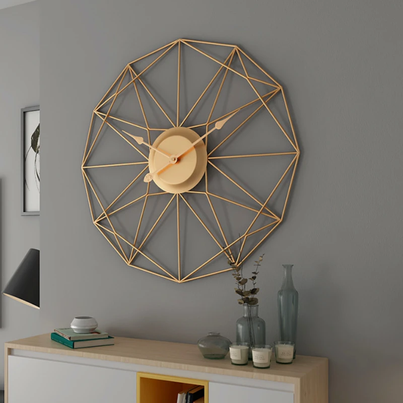 

Nordic new polygonal clock decorative wall clock metal wall clock living room silent clock 3d wall clock wall clock