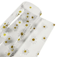 transparent pvc flower daisy printed colored soft plastic film vinyl fabric for covercrafttable clothstationery box 30135cm