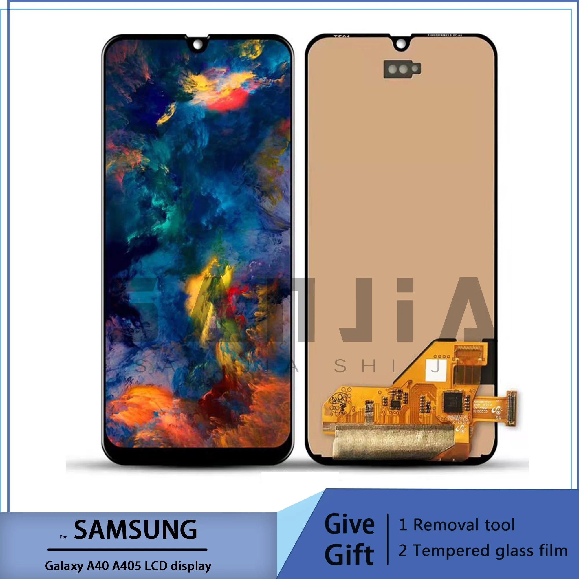 Tela em lcd для samsung a40, 2019, a405 lcd, digitalizador do toque, набор для samsung a405f, a405fn, a405fm, с moldura