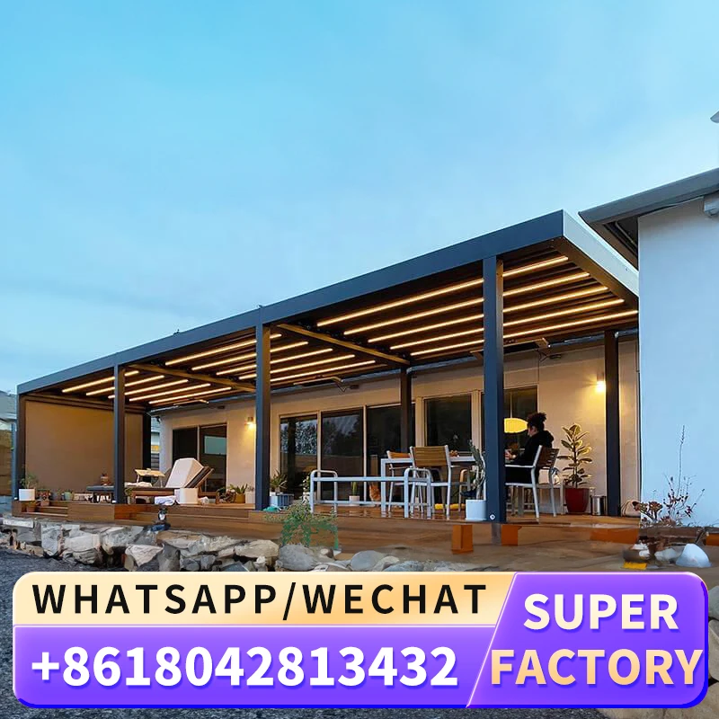 Ручная Жалюзийная алюминиевая беседка современного дизайна с регулируемой