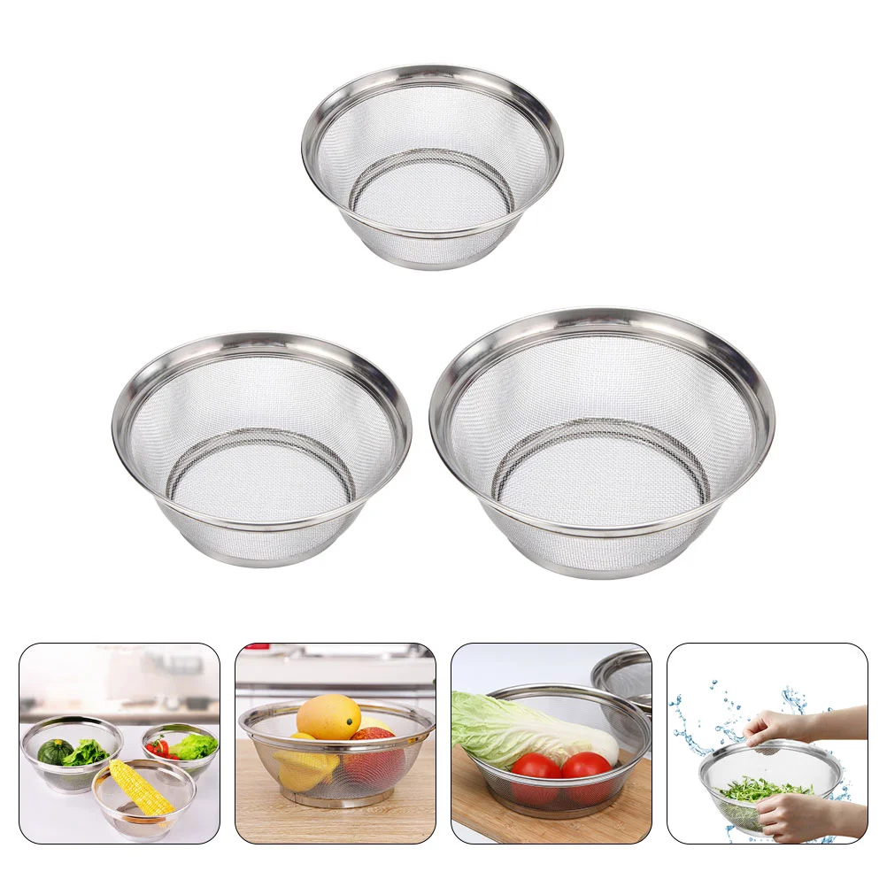 

3Pcs Multi-function Kitchen Drain Strainer Convenient Drain Basket Kitchen Accessory Fruit Strainer for Daily Home Kitchen